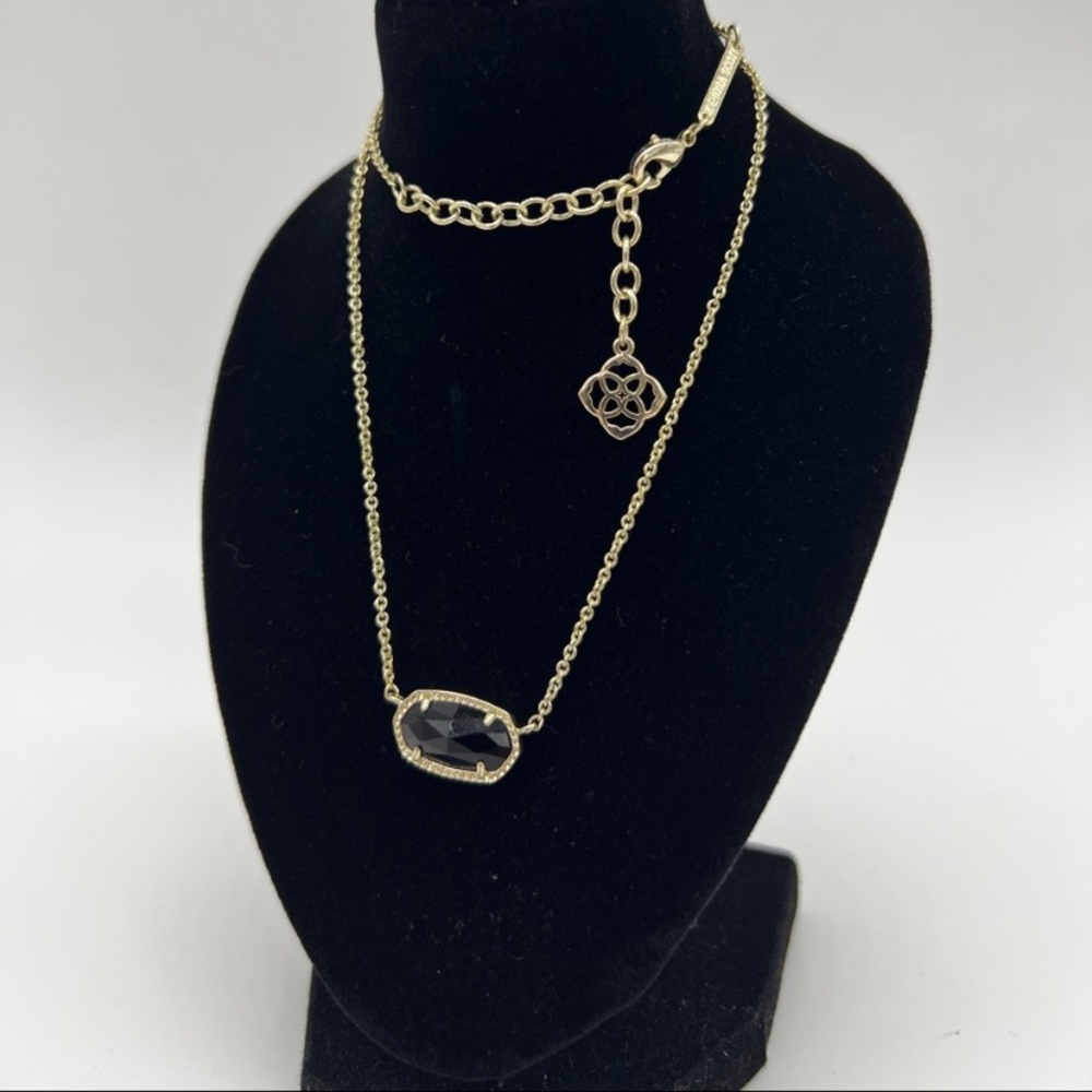 Kendra Scott Elisa Gold Pendant Necklace Black